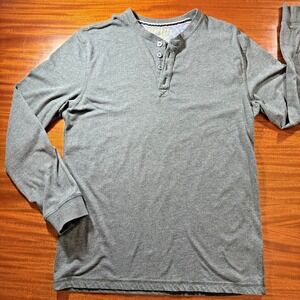Weatherproof Vintage Shirt Mens Medium Green Henley Long Sleeve Pullover Casual